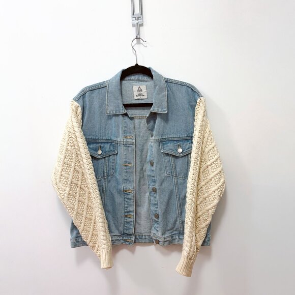 UNIF Blue and Cream Jean Jacket - Picture 2 of 6